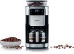 SEVERIN Kaffeemaschine mit Mahlwerk KA 4813, schwarz (edelstahl, gebürstet, schwarz), 1,25 l, 10, Kaffeemaschinen, Mahlgrad und Kaffeemenge einstellbar, Warmhalten: bis 60 Min., Timer, Kaffeemaschine mit Mahlwerk