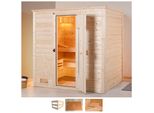 Sauna WEKA Bergen, beige (naturbelassen), ohne Ofen, (ohne Ofen), Saunen, Sauna, ohne Ofen