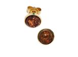 Paar Ohrstecker Jobo "Ohrringe Mit Bernstein", Gold (Gelbgold 333), Ohrringe, Damen, 6,8Mm, Gelbgold 333, 333 Gold