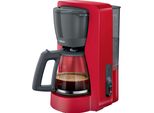 BOSCH Filterkaffeemaschine MyMoment TKA2M114, rot, 1,25 l, 15, Kaffeemaschinen, für 10-15 Tassen, Glaskanne, 40min Warmhaltefunktion, 1200 W, Filterkaffeemaschine