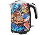 GUTFELS Wasserkocher WATER 3010 G, graffitti, style, B:21,5cm H:25,3cm T:15,5cm, Wasserkocher, 1,7 L, 2200 Watt, Graffitti-Style, Wasserkocher