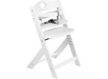 Hochstuhl BABYGO Family, white, Kinder, Gr. B/H/T: 45cm x 81cm x 50cm, weiß, Massivholz, Stühle Hochstuhl