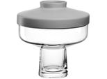 Dekovase LEONARDO GK/Vase + Top RIVA, grau, B:21cm H:21,5cm T:21cm, Glas, Keramik, Vasen, Dekovase