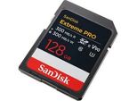 SANDISK Speicherkarte SDXC Extreme PRO, schwarz, 128 GB, Speicherkarten