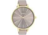 Quarzuhr OOZOO, grau (taupe), Armbanduhren, Damen, Quarzuhr, Armbanduhr, Damenuhr, Lederarmband, Ø 48mm