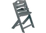 Hochstuhl BABYGO Family, grey, Kinder, Gr. B/H/T: 45cm x 81cm x 50cm, grau, Massivholz, Stühle Hochstuhl