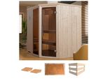 Sauna WEKA Varberg 2, beige (natur), ohne Ofen, (ohne Ofen), Saunen, Sauna, ohne Ofen