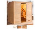 Sauna WEKA Bergen, beige (naturbelassen), ohne Ofen, (ohne Ofen), Saunen, Sauna, ohne Ofen