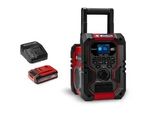Baustellenradio EINHELL Akku-Radio TE-CR 18 Li (1x 4,0 Ah PLUS), schwarz, rot, B:24,5cm H:26,8cm T:17,6cm, Radios, Inkl. Akku und Ladegerät