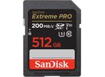 SANDISK Speicherkarte SDXC Extreme PRO, 2 Jahre RescuePRO Deluxe, schwarz, 512 GB, Speicherkarten, Speicherkarte
