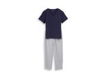 Tom Tailor Damen Pyjama-Set, Blau, Gemustert, Gr. 36