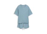 Tom Tailor Damen Pyjama-Set, Blau, Uni, Gr. 36