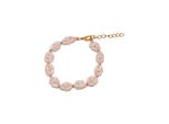 Armband Firetti "Schmuck Geschenk Armschmuck Armkette Wovenball", Gold (Gelbgoldfarben, Weiß), ArmbäNder, Damen, 21Cm, Messing Perlen, Messing, Perlen, Armband, Made In Germany - Mit SüßWasserzuchtperle