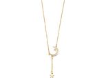 Y-Kette Firetti "Schmuck Geschenk Edelstahl Halskette Ankerkette Mond Sterne", Gold (Gelbgoldfarben), Halsketten, Damen, Edelstahl, L: 45,5 B: 2Mm, Made In Germany, B:2Mm