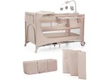 Baby-Reisebett KINDERKRAFT JOY 2 mit Zubehör, Baby, Gr. Liegefläche B/L: 60cm x 120cm, kein Härtegrad, beige, Kunststoff, Polyester, Babybetten Baby-Reisebett
