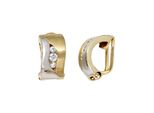 Paar Ohrclips Jobo, Gold (Gelbgold 333), Ohrringe, Damen, Gelbgold 333, 333 Gold Bicolor Mit Zirkonia