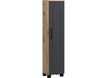 Midischrank Welltime "Cadiz, GedäMpfte Scharniere", Matt Grau, B:30Cm H:130Cm T:35Cm, Mdf, SchräNke, Midischrank