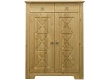 Kommode Otto Home "Hugo", Natur, B:75Cm H:101Cm T:37,5Cm, Massivholz, Sideboards, Kommode, Aus Massiver Kiefer, Breite 74 Cm, 2 Schubladen, Fsc Zertifiziert
