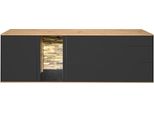 Lowboard MÄUsbacher, Grau (Anthrazit Matt Lack, Asteiche), B:207Cm H:65Cm T:42Cm, Sideboards, Lowboard, Faro Lowboard B 207 Cm, Inkl. Beleuchtung, Push To Open Funktion