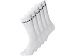 Tennissocken JACK & JONES JACBASIC LOGO TENNIS SOCK 5 PACK NOOS, Herren, weiß, Baumwollmischung, uni, Socken Tennissocken