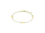 Armkette Amor "Herzen", Gold (Gelbgoldfarben), ArmbäNder, Damen, 19Cm, Gelbgold 375, Armkette