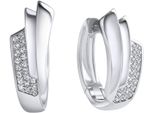 Paar Creolen Firetti "Schmuck Geschenk, Ohrringe, Silber 925", Silber (Silberfarben, Kristallweiß, Kristallweiß), Ohrringe, Damen, 16Mm, Silber 925 (Sterlingsilber), Mit Zirkonia (Synth.)