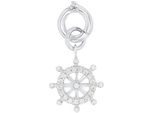 Charm-EinhäNger Amor "Steuerrad", Silber (Silberfarben, Kristallweiß, Kristallweiß), Charms, Damen, Silber 925 (Sterlingsilber), Mit Zirkonia (Synth.)