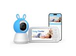 5,0-Zoll-Tuya-Video-Babyphone mit schwenk- und neigbarer Kamera, drahtloser Zwei-Wege-Audio-Funktion, Nachtsicht, Sicherheitsfunktion, Babysitter-App