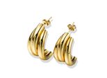 Paar Creolen "Schmuck Geschenk Kupfer Ohrschmuck Ohrringe Welle", Gelbgoldfarben, Aniston Jewelry & Watches, Ohrringe, Damen, 32Mm, Kupfer, Made In Germany