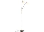 Nowa Stehlampe "Malte", Nickelfarben Matt, 2, H: 152Cm, 1 Stk., Leuchten, Metall Nickel Matt, Glas Opal, 2-Arm Flexo, Inkl. 2X E14 Led, Stehlampe
