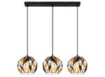 Globo Lighting HäNgeleuchte "Mika", Schwarz (Schwarz Matt), 3, H: 150Cm, 1 Stk., Leuchten, HäNgeleuchte FüR Esszimmer Schwarz Gold, HäNgeleuchte