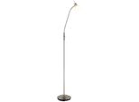 Nowa Stehlampe "Malte", Nickelfarben Matt, 1, H: 150Cm, 1 Stk., Leuchten, Stehleuchte Nickel Matt Mit Glas Opal, E14 Led 5W, Flexo, Stehlampe