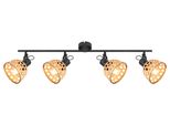 Globo Lighting Deckenspot "Wenna", Schwarz Matt, 4, H: 19Cm, 1 Stk., Leuchten, Deckenstrahler FüR Wohn- & Esszimmer Schwarz Bambus, Deckenspot