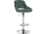 CLP Barhocker Milet Samt Chrom Farbe:GrüN;Gestell Farbe:Chrom