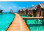 Fototapete Papermoon "Water Bungalows", Bunt, B:4M L:2,6M, Vlies, Tapeten