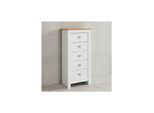 Kadima Design Eiche-WeißEs Sideboard, 5 Schubladen, Platzsparender Stauraum, Melaminharzbeschichtung