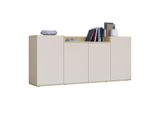 Sideboard Otto Home "Bolsena, Kommode, Schrank,Lowboard Mit 6 FäCher Und Offenes Ablagefach", Kaschmir, Eiche Chopin Matt, B:160Cm H:71,2Cm T:35Cm, Sideboards, Sideboard, Stehend/HäNgend Montierbar, Made In Italy, B/T/H: 160 × 35 × 71,2 Cm