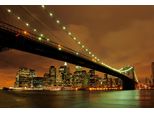 Fototapete Papermoon "Brooklyn Bridge By Night", Bunt, B:3,5M L:2,6M, Vlies, Tapeten