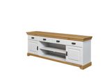 Tv-Board Otto Home "RüGen", Weiß (Weiß, Honig), B:180Cm H:66Cm T:40Cm, Massivholz, Sideboards, Tv-Board, Zertifiziertes Massivholz, Breite 180 Cm, Im Landhausstil