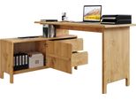 Schreibtisch Otto Home "Luven, Aus Massivholz", Beige (Natur), B:140Cm H:76Cm T:60Cm, Tische, Schreibtisch, In 2 Breiten, Variable Nutzung Als Schreibtisch Oder Eckschreibtisch