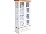 Vitrine Otto Home "Melissa", Gelb (Weiß, Honig), B:94Cm H:169Cm T:39Cm, Massivholz, SchräNke, Vitrine, HöHe 169 Cm, Breite 94 Cm, 2-TüRig, Kiefer Massiv, Fsc
