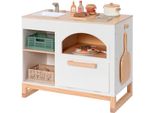 SpielküChe Musterkind "Taxus, Weiß/Natur", Weiß (Weiß, Natur), SpielküChen, Kinderb:70Cm H:62Cm T:39Cm, Holz, B:70Cm H:62Cm T:39Cm