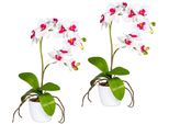 Kunstpflanze Creativ green "Orchidee Phalaenopsis", Rosa, H:60Cm, Kunststoff, Polyester, Kunstpflanzen, Kunstpflanze, Im Keramiktopf
