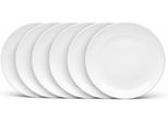 Dessertteller Van Well "Malmö, Teller 20 Cm, 6 StüCk", Weiß, H:2,3Cm Ø:20Cm, Steingut, Speiseteller, Teller Set, Steingut, SpüLmaschinen-/Mikrowellengeeignet