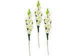 Kunstblume I.Ge.A. "Gladiole", Weiß, B:12Cm H:93Cm, Obermaterial: 98% Polyester, 2% Kunststoff, Kunstpflanzen, 3Er Set