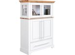 Highboard Otto Home "Melissa Vitrine Breite/HöHe/Tiefe 94/39/133 Cm", Gelb (Weiß, Honig), B:94Cm H:133Cm T:39Cm, Fsc-Zertifiziertes Massivholz, Sideboards, Highboard, Breite 94 Cm, 4-TüRig, Mit Schublade, Kiefer Massiv, Fsc
