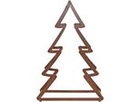 Dekobaum "Weihnachtsbaum, Weihnachtsdeko Aussen", Braun (Rostbraun), B:64Cm H:95Cm T:24Cm, Eisen, Hofmann Living And More, Dekofiguren, Aus Metall, Mit Rostiger OberfläChe, HöHe Ca. 95 Cm