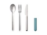 Besteck-Set MEPAL Besteckset BLOOM 3er Set, blau (nordic grün), Essbesteck-Sets