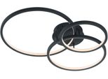 Trio Leuchten Led Deckenleuchte "Aaron", Grau (Anthrazit), 1, H: 11Cm, 1 Stk., Leuchten, Wiz Smarthome Deckenlampe Steuerung Fernbedienung + App, Rgb Dimmbar, Led Deckenleuchte
