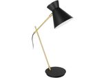 Eglo Tischleuchte "Amezaga", Schwarz (Schwarz, Messingfarben), H: 57,5Cm, 1 Stk., Leuchten, Tischleuchte In Schwarz Und Messing Aus Stahl - Exkl. E27 - 10W, Tischleuchte